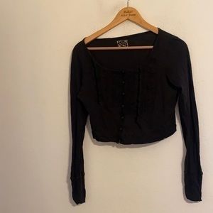VINTAGE LIMITED EDITION SOLID BLACK BLOUSE MEDIUM